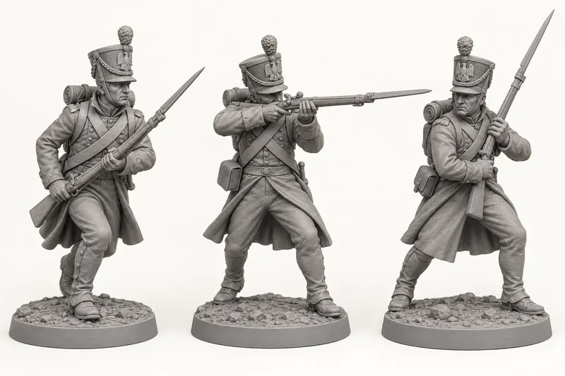 Figurines Napoléoniens en résine, fiche de poses 1