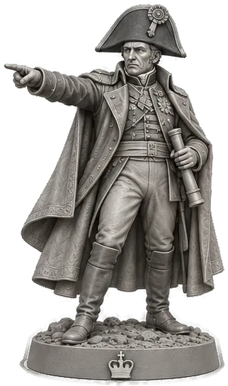 Roi Britanniques 1815 en résine : commandant inspiré de wellington
