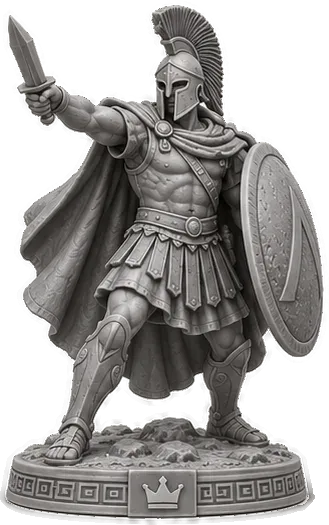 Roi Grecs en résine : basileus guerrier