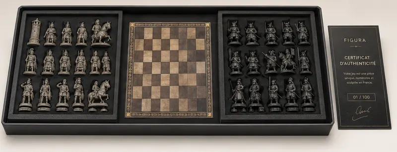 Coffret de présentation FIGURA avec 32 pièces, plateau et certificat